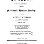 Image of Cary S. An address to the members of the Merrimack Humane Society : at their annual meeting in Newburyport, Sept. 2, 1806. - 1 of 1