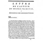 Image of Court de Gébelin A. Lettre de l’auteur du Monde primitif a messieurs ses souscripteurs, 1783. - 1 of 1