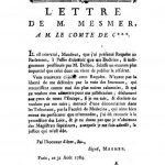 Image of Mesmer FA. Lettre de M. Mesmer, a M. Le Comte de C***, 1784. - 1 of 1