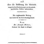 Image of Weber J. Ueber Naturerklärung überhaupt und über die Erklärung der thierischmagnetischen Erscheinungen aus dynamischpsychischen Kräften insbesondere : ein ergänzender Beitrag zum Archiv für den thierischen Magnetismus, 1817. - 1 of 1