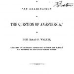 Image of Walker IP.  Answer to an examination of the question of anaesthesia, 1853. - 1 of 1