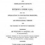 Image of Barton WPC. A dissertation on the chymical properties and exhilarating effects of nitrous oxide gas : and its application to pneumatick medicine, 1808. - 1 of 1