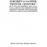 Image of Warren C. The influence of anaesthesia on the surgery of the nineteenth century : being the address of the president before the American Surgical Association, 1897. - 1 of 1